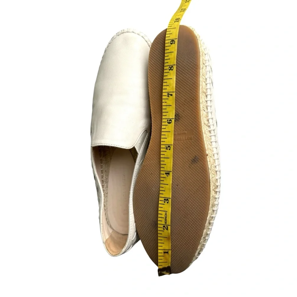Bottega Veneta Intrecciato Woven Leather Espadrile Off White